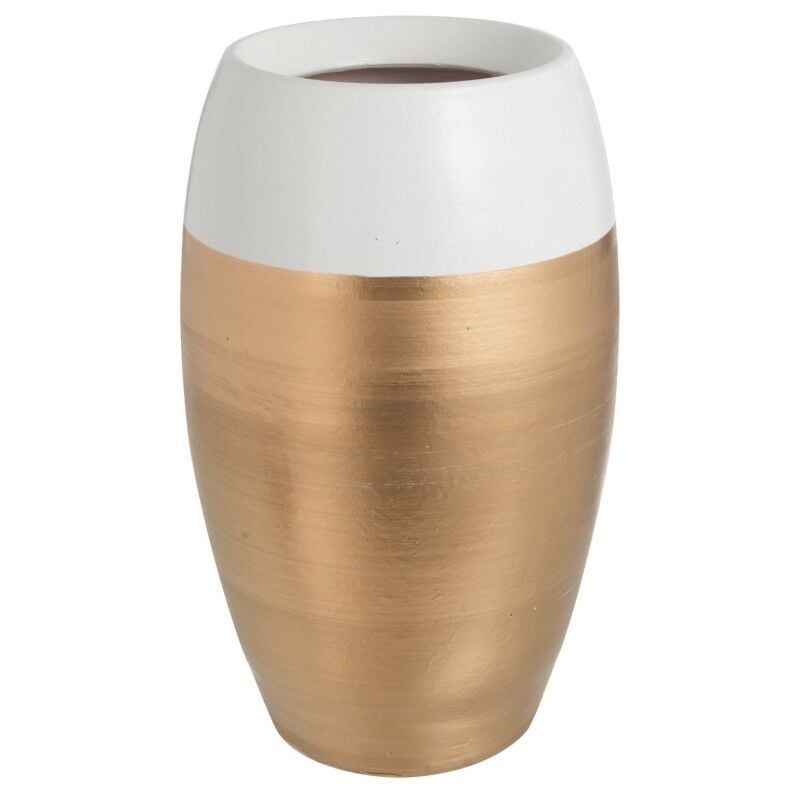 Vase bicolore en céramique blanc 20x20x31 cm