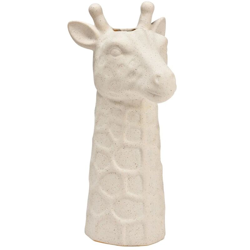 Vase tête de girafe finition sable 14x26x12cm