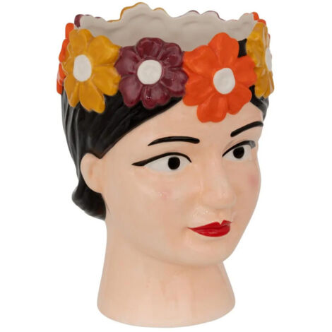 Vase Tête Femme "Yucatan" 18cm Multicolore