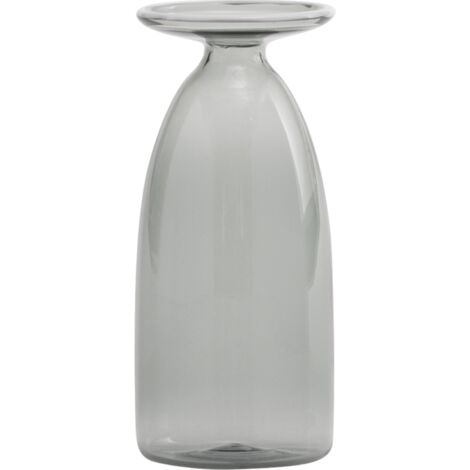 Vase Un Fiore 120 en verre borosilicate soufflé à la main couleur Gris, complément d'ameublement élégant pour compositions florales et design moderne