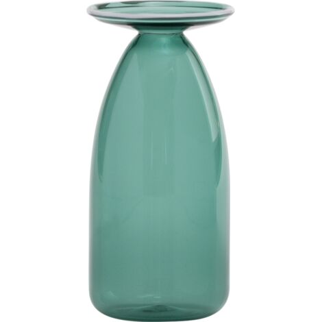 Vase Un Fiore 120 en verre borosilicaté soufflé à la main, Vert lac, idéal pour les bouquets et compositions de taille moyenne, capacité 120cl