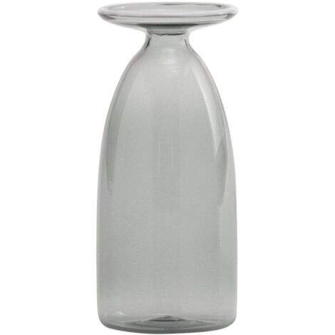 Vase Un Fiore 22 cl en verre borosilicaté soufflé à la bouche, design élégant avec embouchure évasée et décor en pâte de verre, coloris Gris