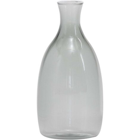 Vase Un Fiore design artisanal en verre borosilicate soufflé à la main, capacité 35 cl, couleur grise, idéal pour la décoration de la maison