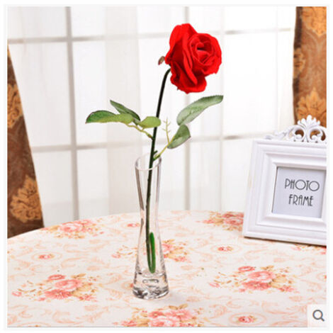 Vase, vase en verre, petit vase en verre transparent de style vintage pour décoration de table de mariage, vase à tige unique pour la maison, le bureau, la décoration de mariage 15 haut bec incliné, u