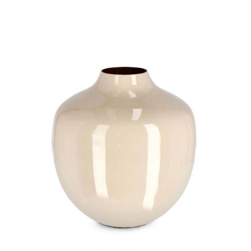 Vase velma beige D.25x28h en métal