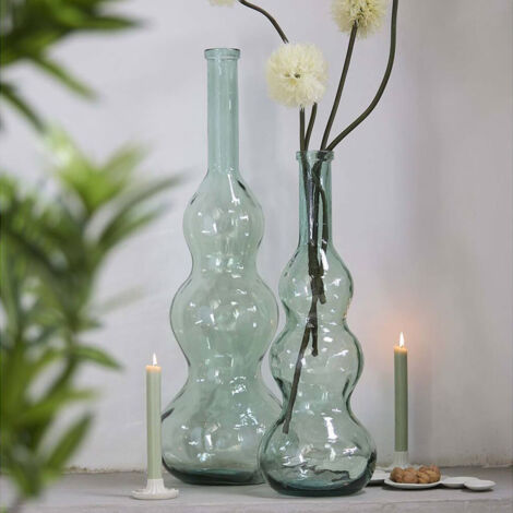 Vase Venerio verre vert 75x27x27cm