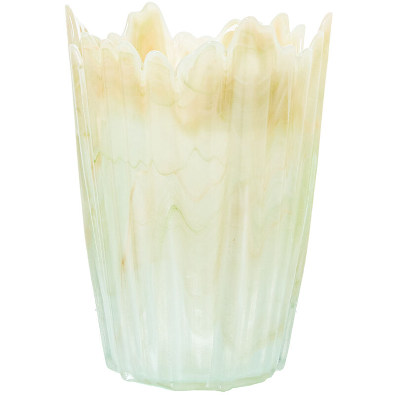 Fijalo - Vase En Verre 20 Cm Crème °14X20 Cm Base:°9 Cm