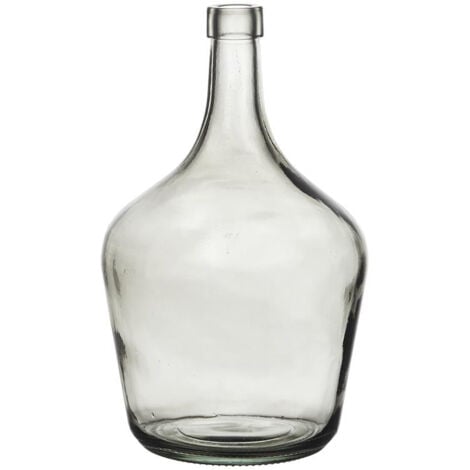 Vase Verre Bonbonne H25.5cm - VERT GRIS FUME