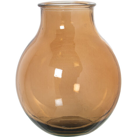 Vase Verre Recyclé 36 Cm Marron °29X36 Cm Bouche:°12,5 Cm