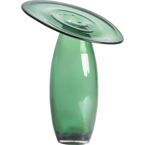 Vase vert en verre translucide au design contemporain et élégant - Vert translucide contemporain