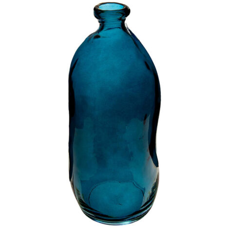 Vase Vintage en Verre "Bouteille" 35cm Bleu
