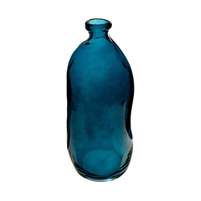 Atmosphera - Vase Vintage en Verre 'Bouteille' 35cm Bleu