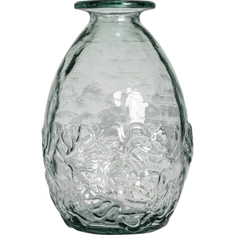 Vase vintage Sumaya en verre recyclé transparent - Verre clair teinte vintage