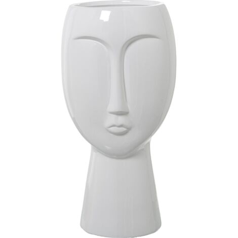 Vase visage design élégance moderne pour intérieur chic - Blanc brillant