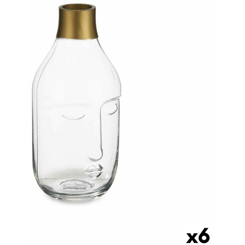 Gift Decor S3626802 Vase à facettes en verre transparent, 11cm x 24,5cm x 12 cm, Boîte de 6