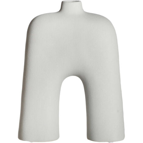 Vase Zick Gris Contemporain en Céramique - Gris souris nuancé