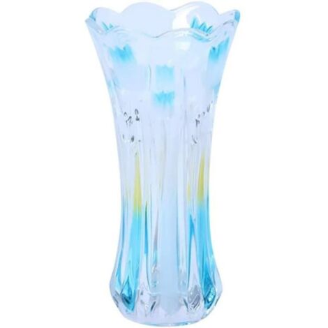 Vases en Cristal-Vases sans Plomb pour décorations de Table-Salon Mode Maison Simulation Fleurs Fleurs Séchées Décoratif (Bleu)