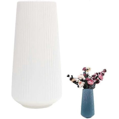 Vases en plastique, pots de fleurs imitation céramique, résistants, décoration géométrique moderne.