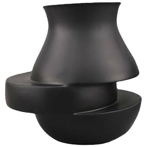 Vases en résine laminée noire à géométrie abstraite - Décoration d'intérieur