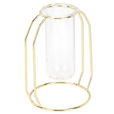 Vases hydroponiques transparents, pots de fleurs, décorations de table pour la maison, dorés