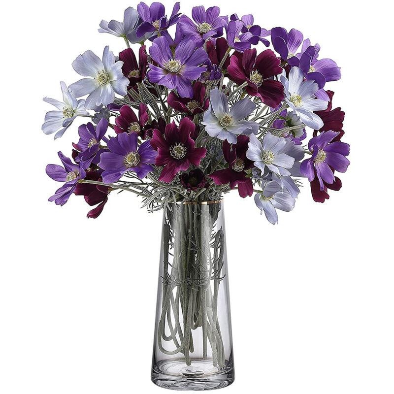 Sinbinta - Vase à Fleurs en Verre, Vase en Verre Clair Transparent, Vase en Verre Haut Moderne, Décor, Moderne pour Maison, Bureau, Salon, Pièces
