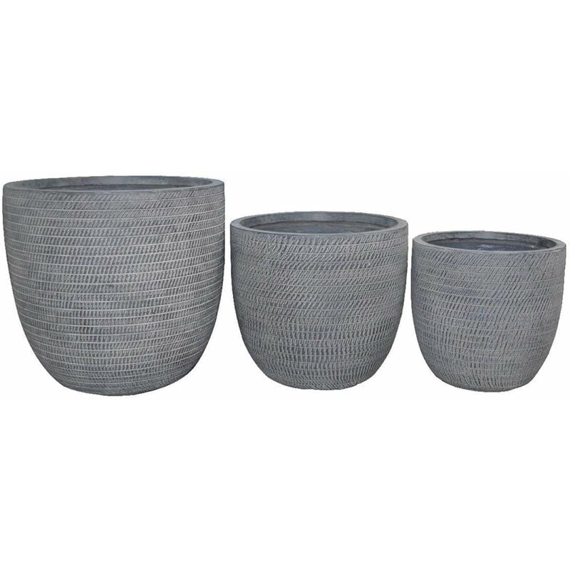 Vases pour plantes intérieures externes dans la fibre d'argile 3 Set 3 Vases Alice