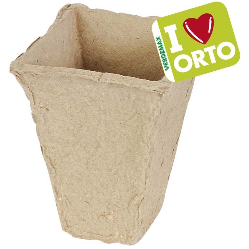 Vasetti quadrati biodegradabili 10PZ Verdemax semina piante orto fiori