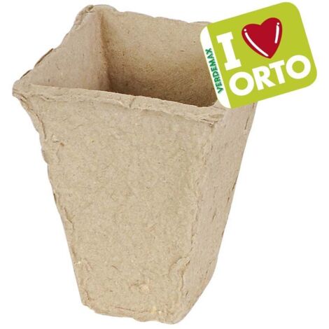 VASETTI QUADRATI BIODEGRADABILI 10PZ VERDEMAX SEMINA PIANTE ORTO FIORI