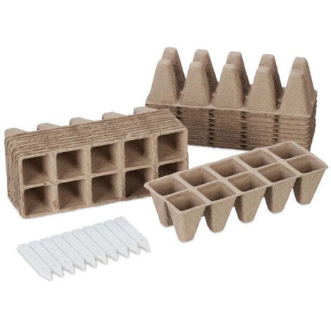 Vasi da coltivazione, 200 pz, con etichetta