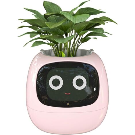 Vasi da fiori intelligenti con intelligenza artificiale, visualizzazione dell'ora e numerose animazioni espressive basate sull'ambiente per l'arredamento della casa (giallo)