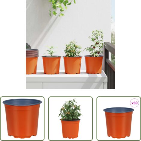 Vasi in plastica - Vaso per Fiori 50 pcs Terracotta Ø 15 x 13 cm Plastica
