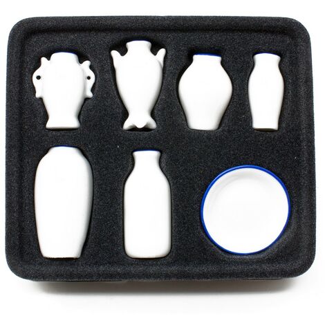 Vasi in Porcellana Set 7 Pezzi Miniature per Presepe 86867