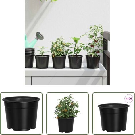 Vasi per fiori - Vaso per Fiori 100 pcs Nero Ø 15 x 12.5 cm Plastica