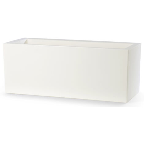 Vaso 100x40x40cm in Resina Tulli Schio Cassa Essential 100 Bianco