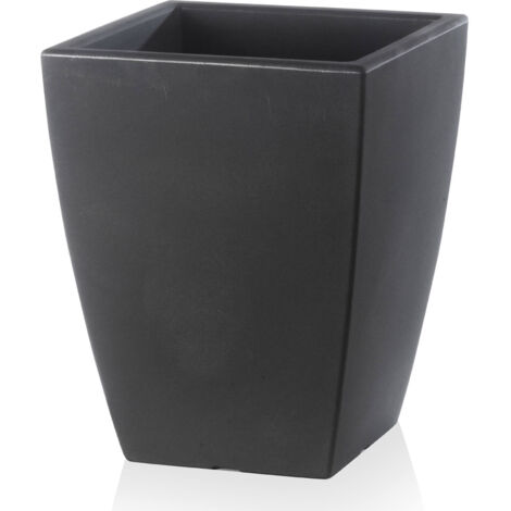 Vaso 33x33x41cm in Resina Tulli Quadro Veneto Essential 40 Antracite