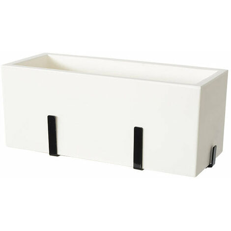 Vaso 40x17x14,5 cm in Polietilene con Supporto Kit Schio Cassa 60 Bianco