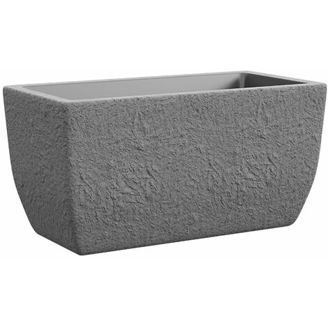 Vaso 42x81x40,4 cm in Polietilene Petram 80 Grigio Pietra