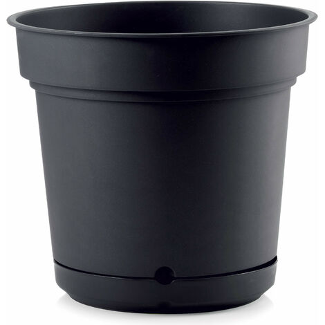 Vaso Ø68x55 cm in Polipropilene con Riserva d'Acqua e Sottovaso Tulli Hydral Elements 68 Antracite