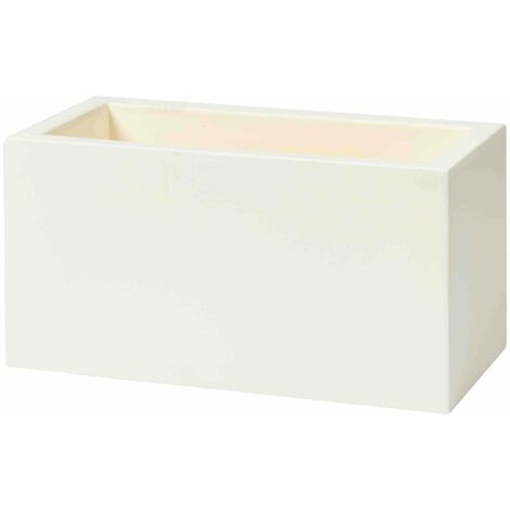 Vaso 80x40x40 cm in Resina Schio Cassa Maxi Bianco