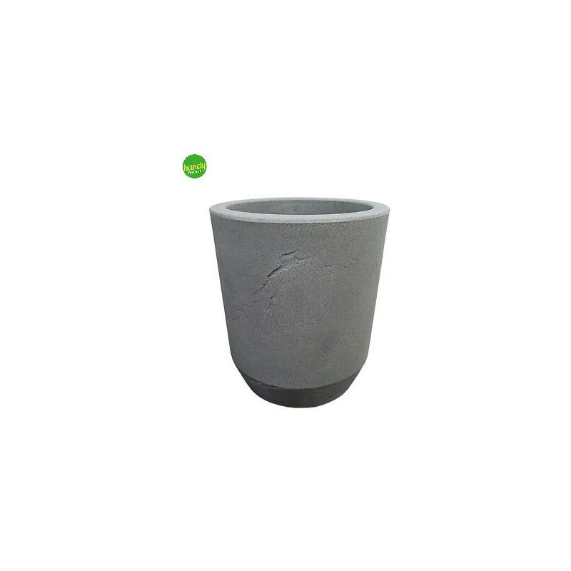 Vaso A Cilindro Telcom Ardesia In Resina Effetto Cemento 26 X 30 Cm...