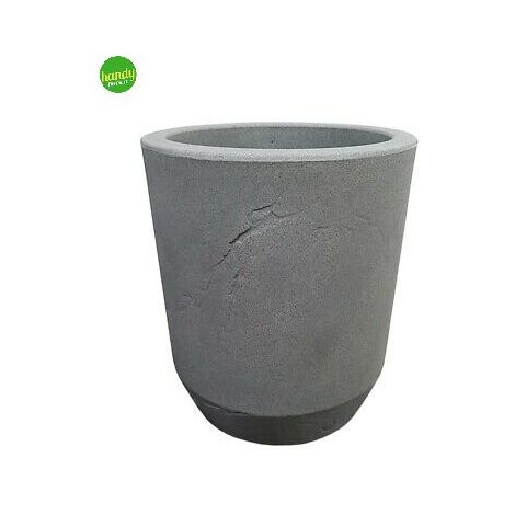 Vaso a cilindro Telcom ardesia in resina effetto cemento Ø 36 x 41 cm colore grigio industrIALE
