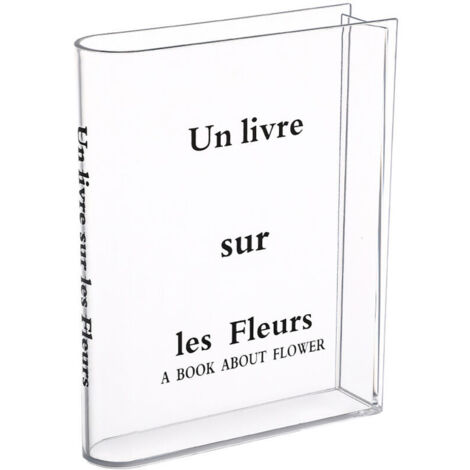 Vaso a forma di libro in acrilico trasparente, vaso a forma di tulipano, decorazione per camera da letto, soggiorno, ufficio