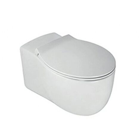 Vaso a terra con brida filo muro bianco lucido - Hatria Nido - Senza copri wc