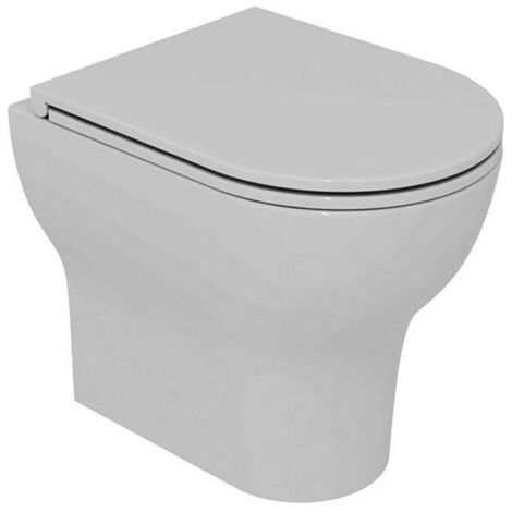 Vaso a Terra Filo Muro SPEED - Ceramica Bianca - Linee Classiche - Senza Coprivaso