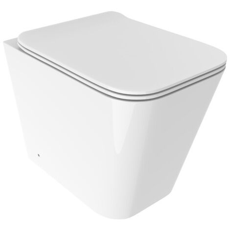 Vaso a terra installazione filo muro in ceramica colore bianco lucido Ercos Wave BCWAVLVASO0003 Bianco lucido