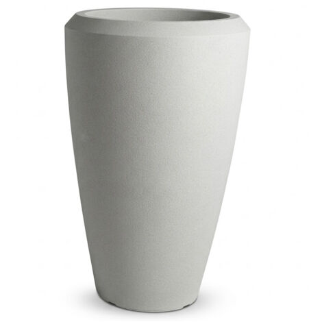 Vaso A Colonna Conico In Plastica Antracite – Resistente Al Gelo Per Interni Ed Esterni, H 35 Cm