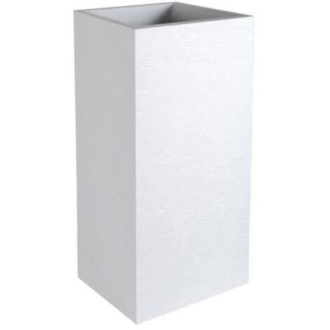 VASO ALTO GRAPHIT QUADRATO BIANCO IMBIANCATO 39.5 X 39.5 X 80 CM 31L EDA PLASTICA