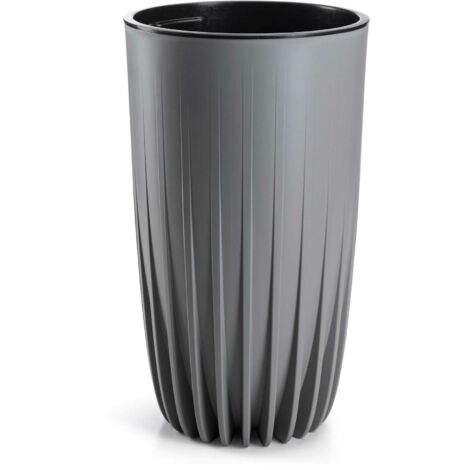 Vaso alto grigio striato 30xh51 cm