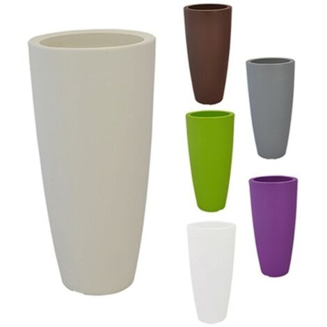 VASO ALTO IN RESINA MONACIS STILO ROUND TOP H 90 cm. VARI COLORI