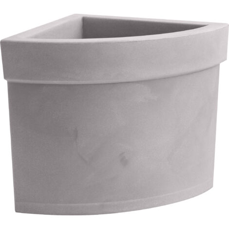 Vaso angolare resina THEMIS cm. 40 CENERE